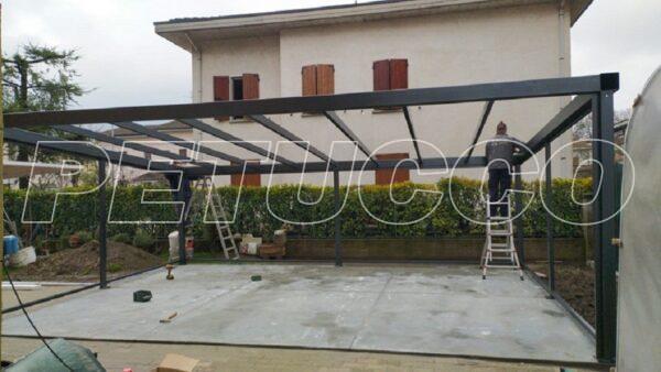 Tettoia metallica verniciata con PVC 3